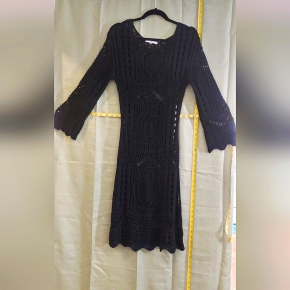 Black Crochet Lace Midi Dress, size M, by s/i/o/n/i - Picture 3 of 7